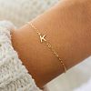 Simple Style Alloy Letter Link Bracelets WG5F19A-10-1