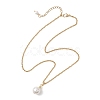 Shell Pearl White Round Pendant 304 Stainless Steel Cable Chain Necklaces for Women NJEW-JN05760-02-2