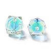 Two Tone UV Plating Rainbow Iridescent Acrylic Beads TACR-D010-02-4