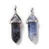 Natural Blue Spot Jasper Pointed Pendants G-K329-42P-2