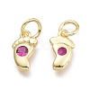 Brass Micro Pave Cubic Zirconia Pendants KK-P187-08G-G-2