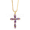 Colorful Zircon Cross Necklace Hip Hop Fashion Diamond Sweater Chain NKB266 ST6191788-1