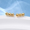 201 Stainless Steel Beaded Horizontal Bar Stud Earrings with 316 Stainless Steel Pin for Women STAS-K238-01G-4