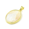 Rack Plating Brass Pave Natural Shell Pendants KK-A204-01C-01G-2