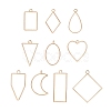 10Pcs Alloy Open Back Bezel Pendants PALLOY-YWC0002-02LG-1