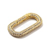 Brass Micro Pave Clear Cubic Zirconia Spring Gate Rings KK-G414-06G-2