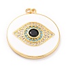 Real 18K Gold Plated Brass Micro Pave Cubic Zirconia Pendants ZIRC-L100-084G-05-2