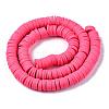 Flat Round Handmade Polymer Clay Beads CLAY-R067-10mm-25-3