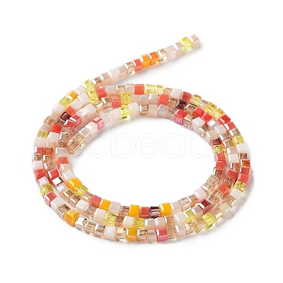 Gradient Color Electroplate Glass Bead Strands X-GLAA-E042-05-B01-1