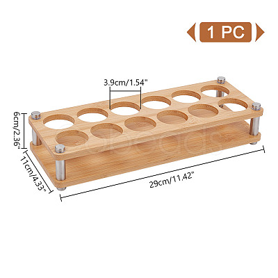 12-Hole Bamboo Glass Holder Display Racks ODIS-WH0061-08B-1