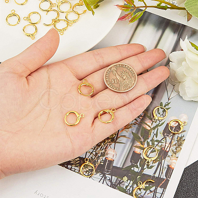 Brass Huggie Hoop Earring Findings KK-BC0005-28G-1