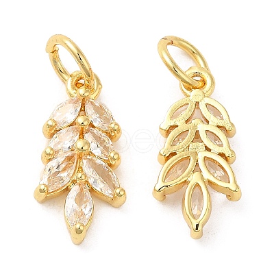 Rack Plating Brass Pave Cubic Zirconia Pendants KK-Z026-02G-1