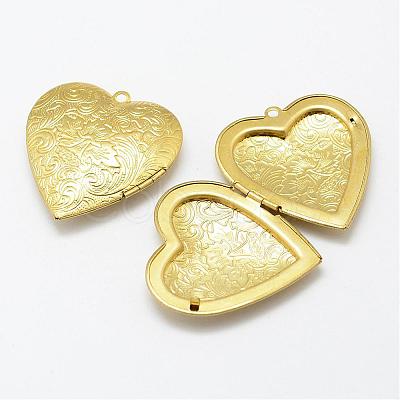 Brass Locket Pendants KK-P094-20-1