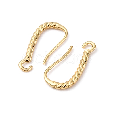 Brass Clear Cubic Zirconia Earring Hooks KK-L242-26G-1