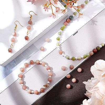Round Natural Sunstone Beads Strands G-AR0001-69-1