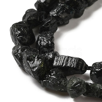 Raw Rough Natural Black Tourmaline Beads Strands G-I283-G09-02-1