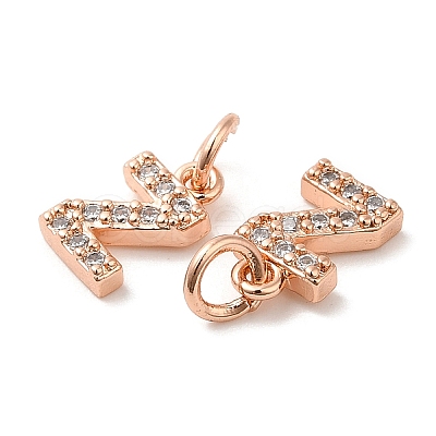 Brass Micro Pave Grade AAA Cubic Zirconia Charms LS-ZIRC-P067-11RG-Z-NR-1
