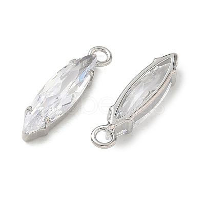 Brass Pave Clear Cubic Zirconia Pendants CU-CBAD360-09P-03-1