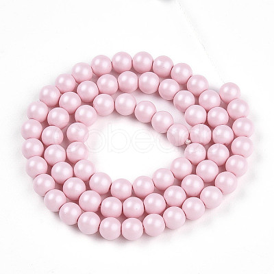 Baking Paint Pearlized Glass Pearl Bead Strands HY-N002-6mm-B04-1