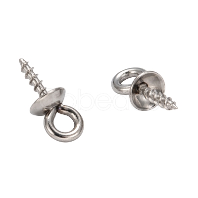 Tarnish Resistant 304 Stainless Steel Screw Eye Pin Peg Bails STAS-E076-05-1