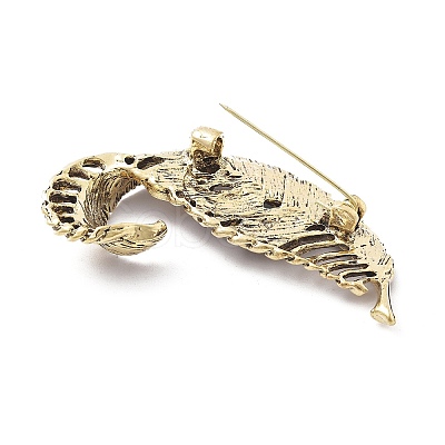 Leaf Alloy Glass Brooches JEWB-E041-04AB-1