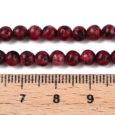 Dyed Natural White Jade Beads Strands G-T140-4mm-B07-1