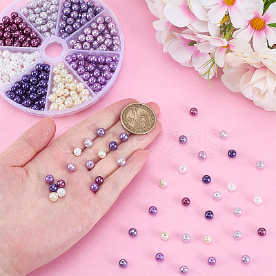 Pearlized Glass Pearl Round Beads HY-HY0001-10-1