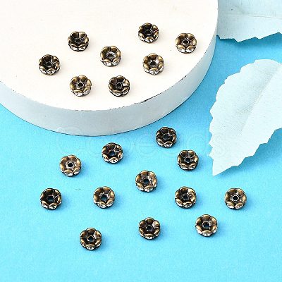 Brass Rhinestone Spacer Beads X-RB-A014-L8mm-01AB-NF-1