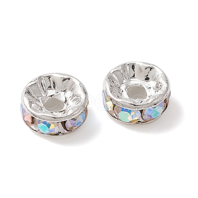 Brass Rhinestone Spacer Beads RB-YW0001-04D-02S-1