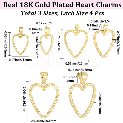 12Pcs 3 Styles Rack Plating Brass Pendants KK-BBC0025-61-1