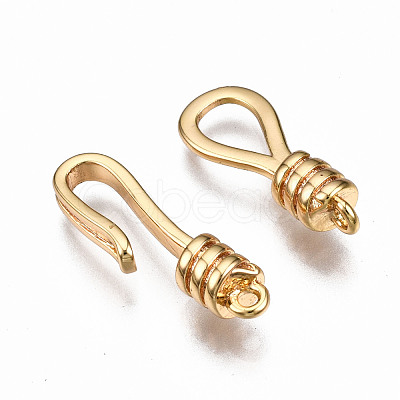 Brass Hook and S-Hook Clasps KK-T063-70G-NF-1