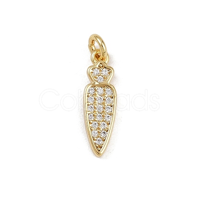 Brass Micro Pave Cubic Zirconia Charms KK-H077-02G-06-1