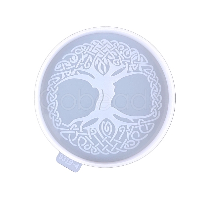 Flat Round with Tree of Life DIY Silicone Cup Mat Molds PW-WG16761-07-1
