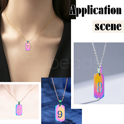 9Pcs 9 Style PVD Vacuum Plating 304 Stainless Steel Pendants STAS-UN0024-06-1