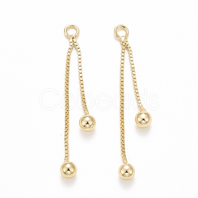 Rack Plating Brass Tassel Pendants KK-C236-02G-1
