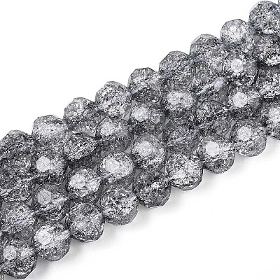 Transparent Crackle Glass Beads Strands GLAA-N053-10mm-02-1