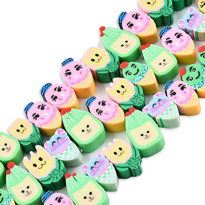 Handmade Polymer Clay Beads Strands CLAY-N008-073-B01-1