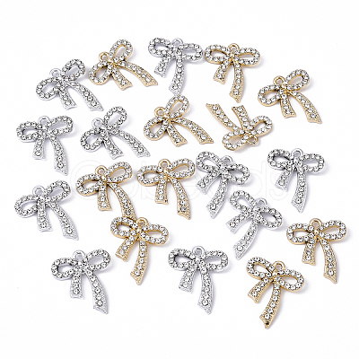 20Pcs 2 Colors Alloy Rhinestone Pendants FIND-YW0008-19-1