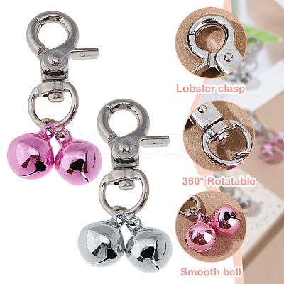 8Pcs 2 Colors Brass Bell Pet Pendant Decoration HJEW-FH00175-1