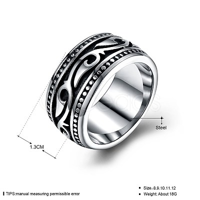 Men's Stainless Steel Finger Rings RJEW-BB29955-11-1