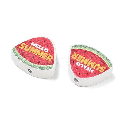 Summer Themed Printed Wood Beads WD-CBAA998-A03-1