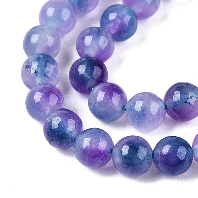 Dyed Natural White Jade Beads Strands G-T138-6mm-210-4-1