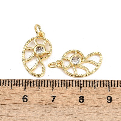 Brass Micro Pave Cubic Zirconia Pendants KK-A269-02A-G-1