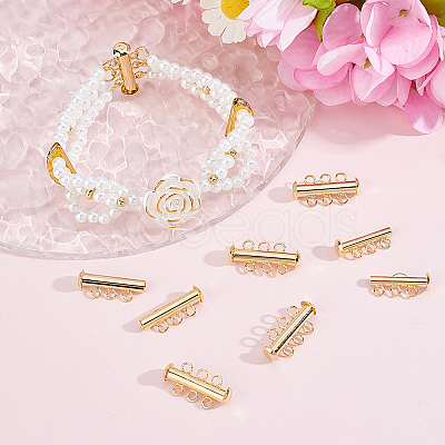 6Pcs Brass Slide Lock Clasps KK-BBC0027-58B-1