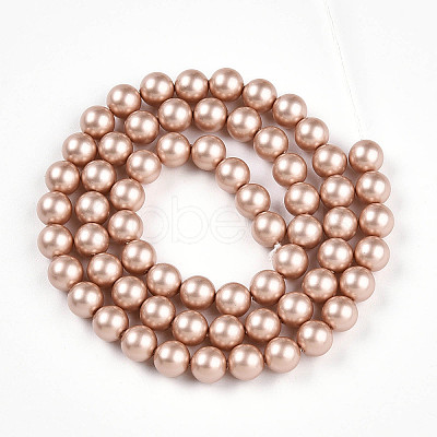 Baking Paint Pearlized Glass Pearl Bead Strands HY-N002-6mm-C02-1