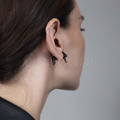 Alloy Cartoon Dog Front Back Stud Earrings JE913A-1