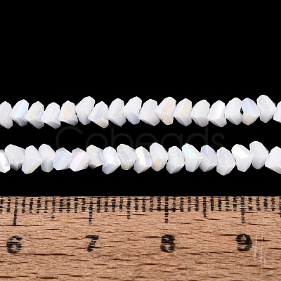 Electroplate Opaque Glass Beads Strands EGLA-Q139-01A-C01-1