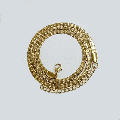 201 Stainless Steel Herringbone Chain Necklaces NJEW-P282-01G-1