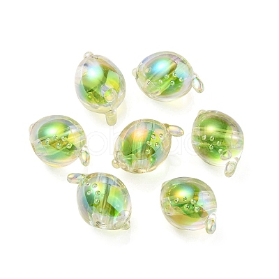 UV Plating Rainbow Iridescent Acrylic Beads OACR-F004-07E-1