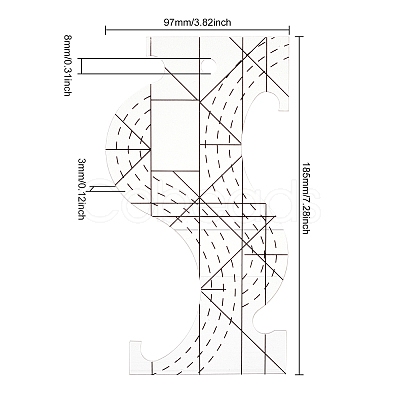 Transparent Acrylic Alignment Clothes Rulers TOOL-WH0002-08-1